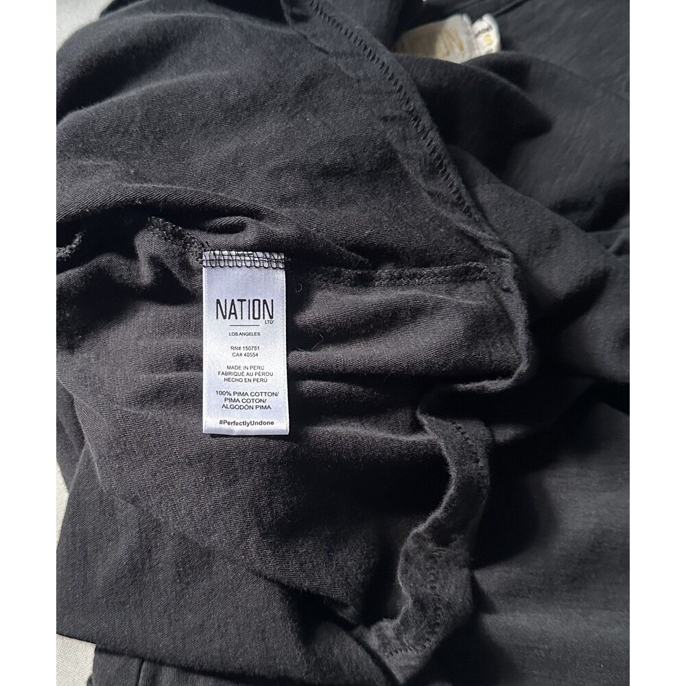 Nation LTD Elliot Fused Ruffle Women’s Dress Black /Dark Gray Size S Pima Cotton - Picture 11 of 13